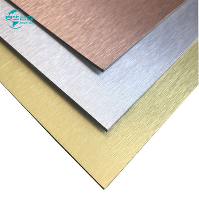 Aluminiumverbundene, gebürstete, korrosionsbeständige, glänzende Acp-Blätter 2440 mm