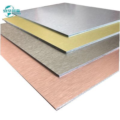 Hochglänzende, gebürstete ACP-Aluminium-Außenverkleidung 2440 mm Länge 1220 mm Breite